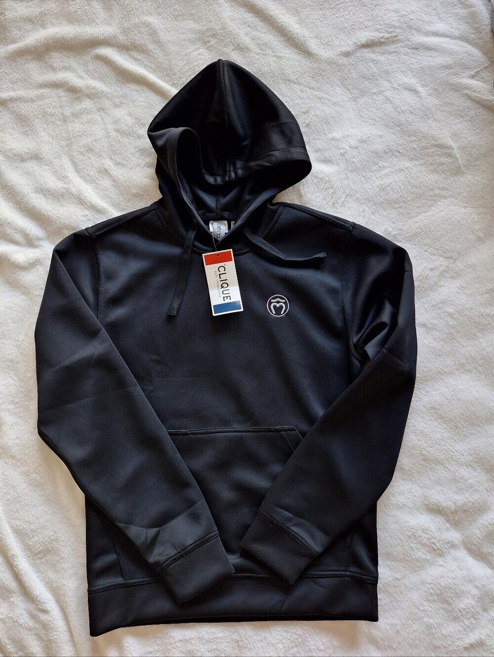NWT Clique Mens S Black Lift Performance Tech Pullover Hoodie Eco